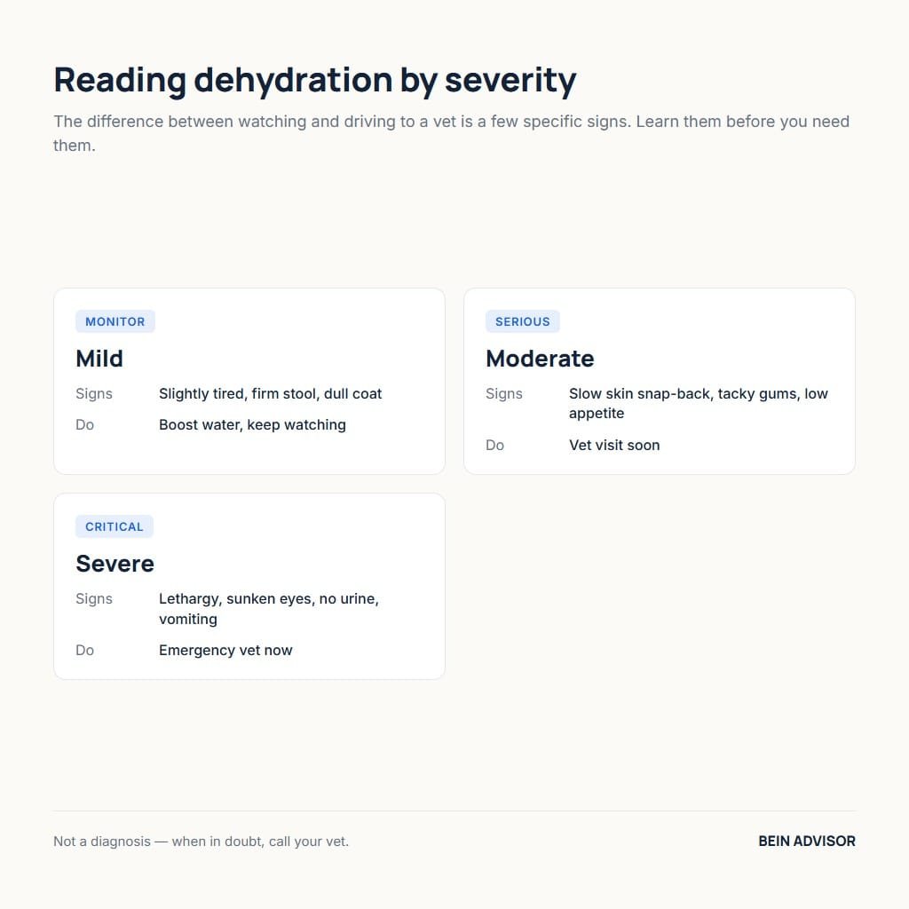 Mild, moderate and severe cat dehydration signs and what to do