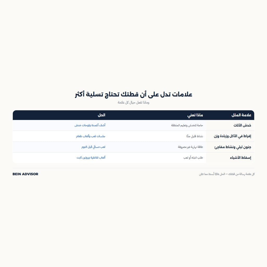 علامات تدل على أن قطتك تحتاج تسلية أكثر