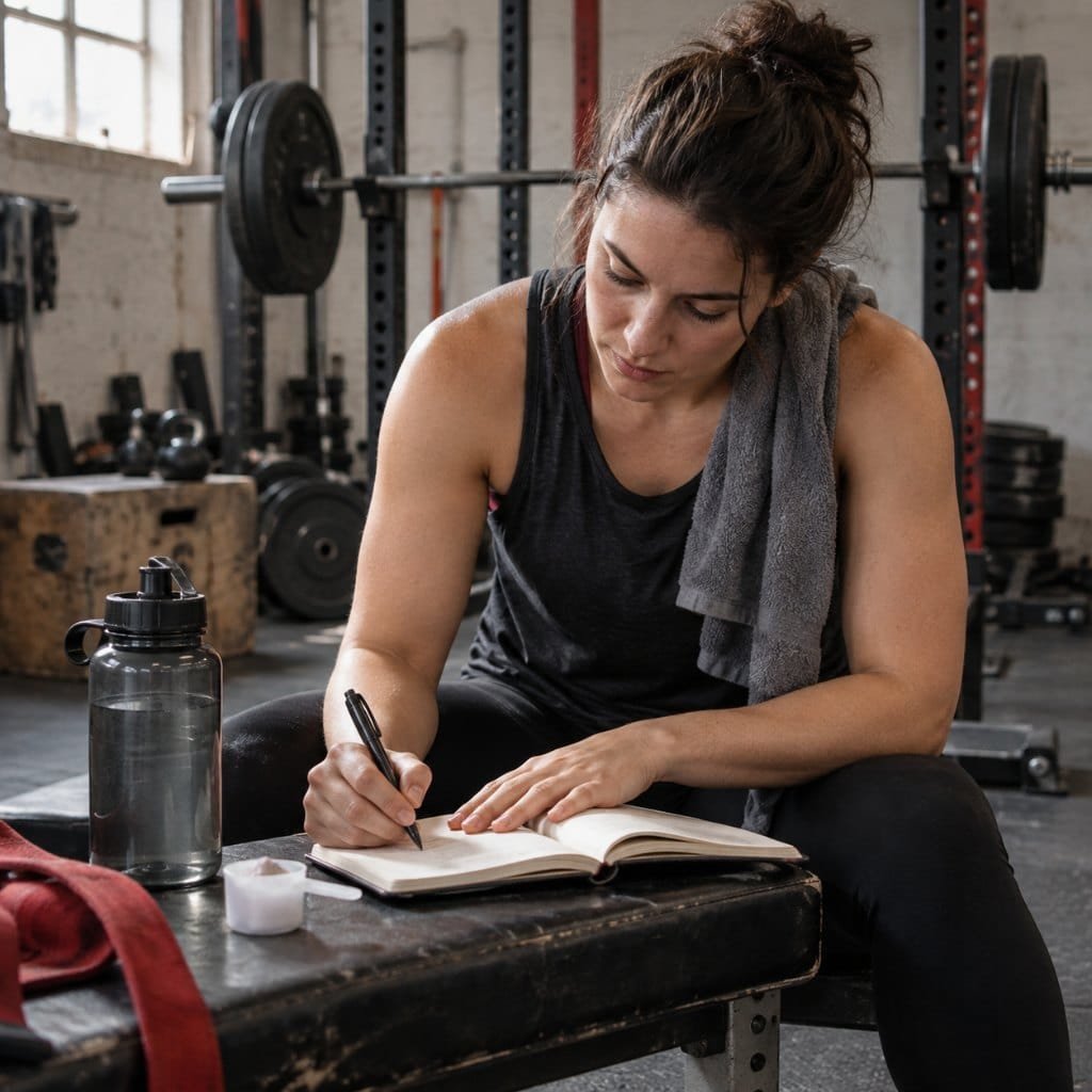 creatine monohydrate training log tracking loads and repetitions across eight weeks
