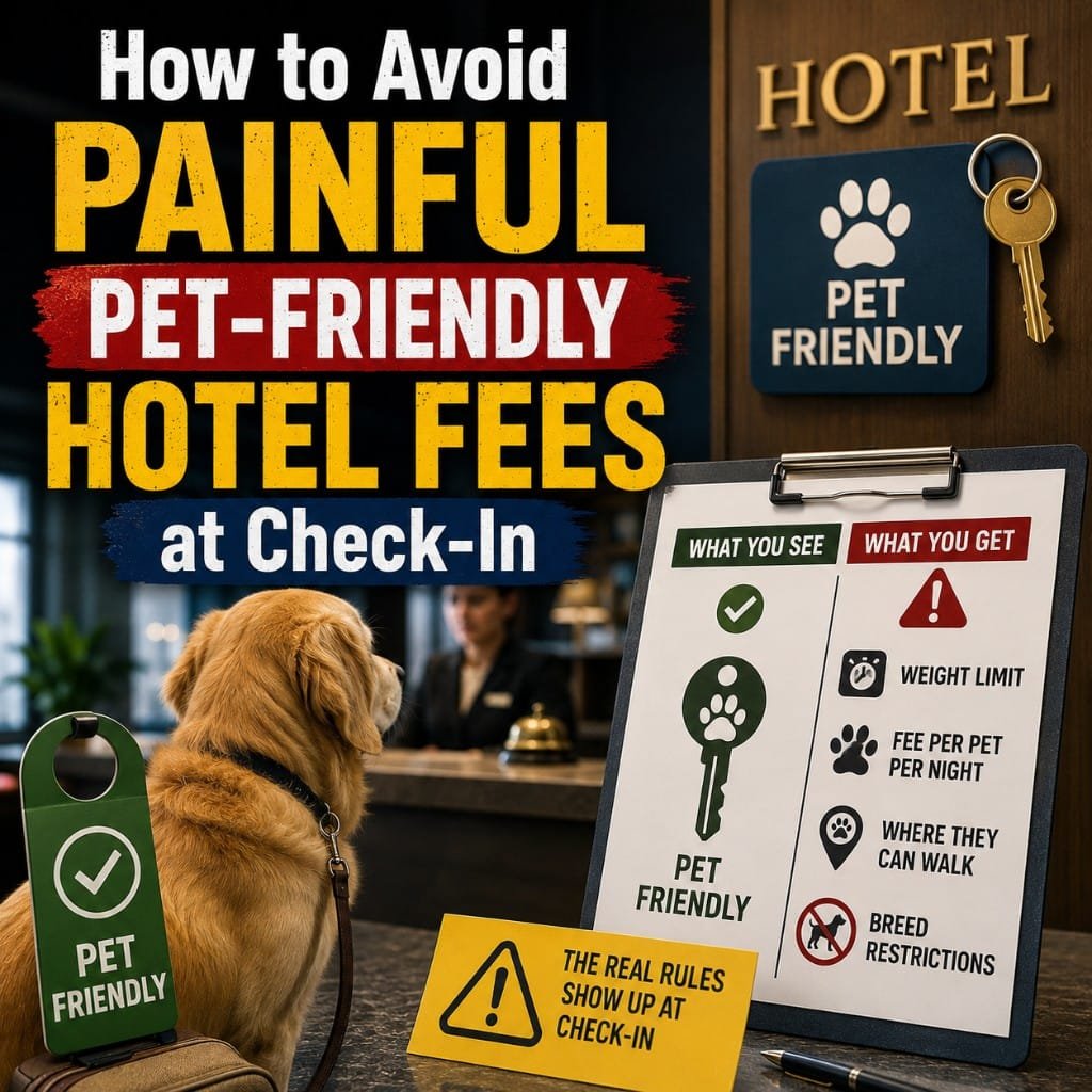Pet-friendly hotel fees and rules that appear at check-in