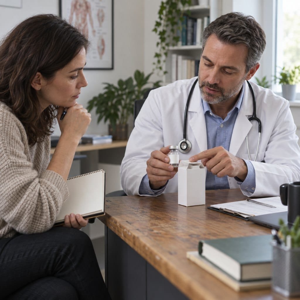 nad injection source and licence check recorded during a clinic consultation