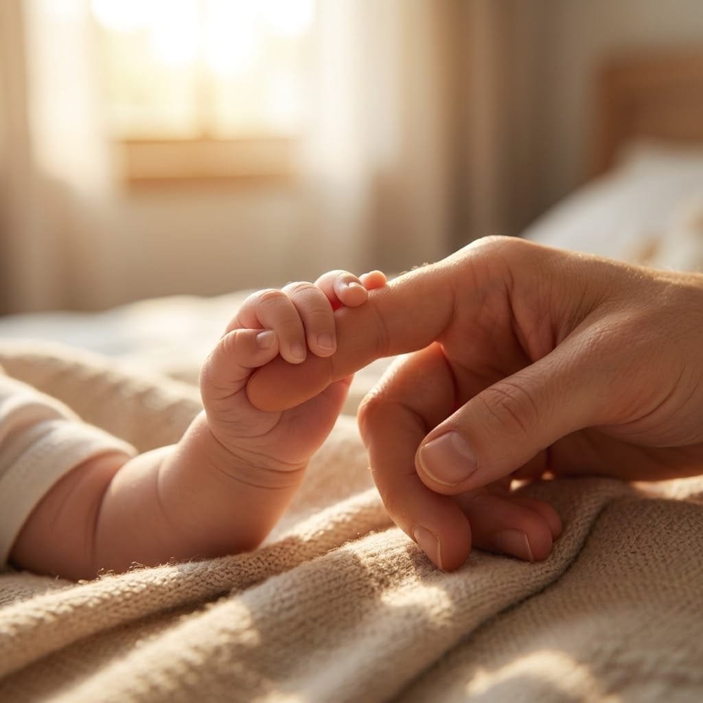 لحظة تعافٍ دافئة بين الأم ورضيعها بعد العلاج