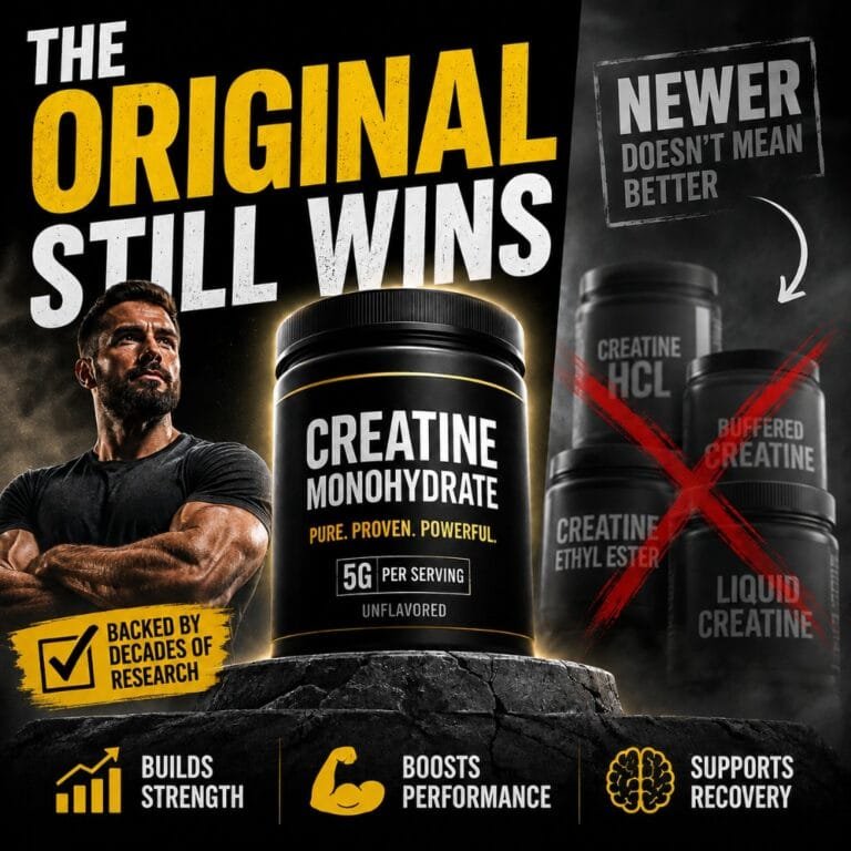 Creatine monohydrate outlasts newer formulas like HCL, buffered and liquid creatine