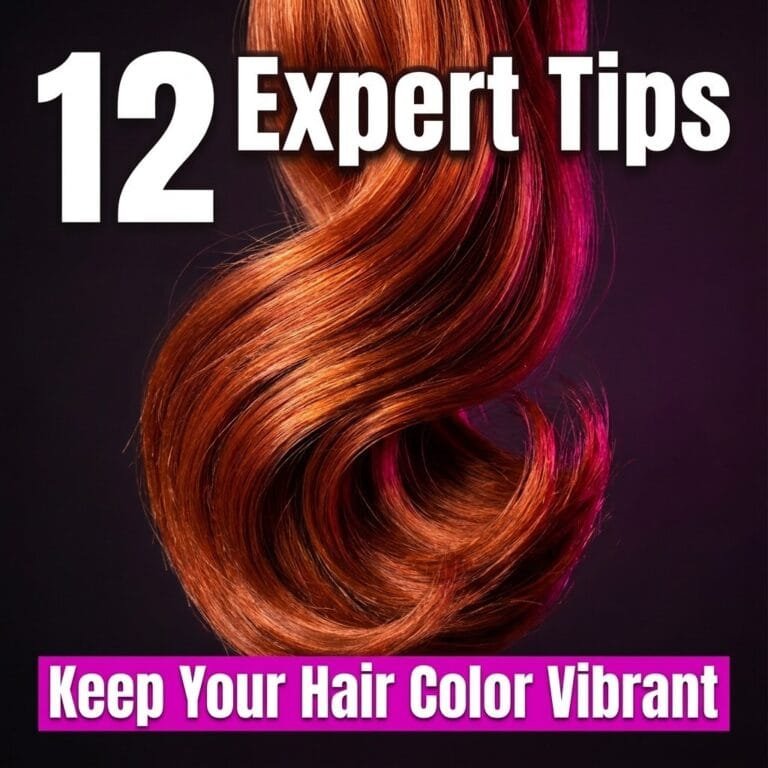 Keep hair color vibrant: a glossy flowing lock of copper-red dyed hair with magenta highlights