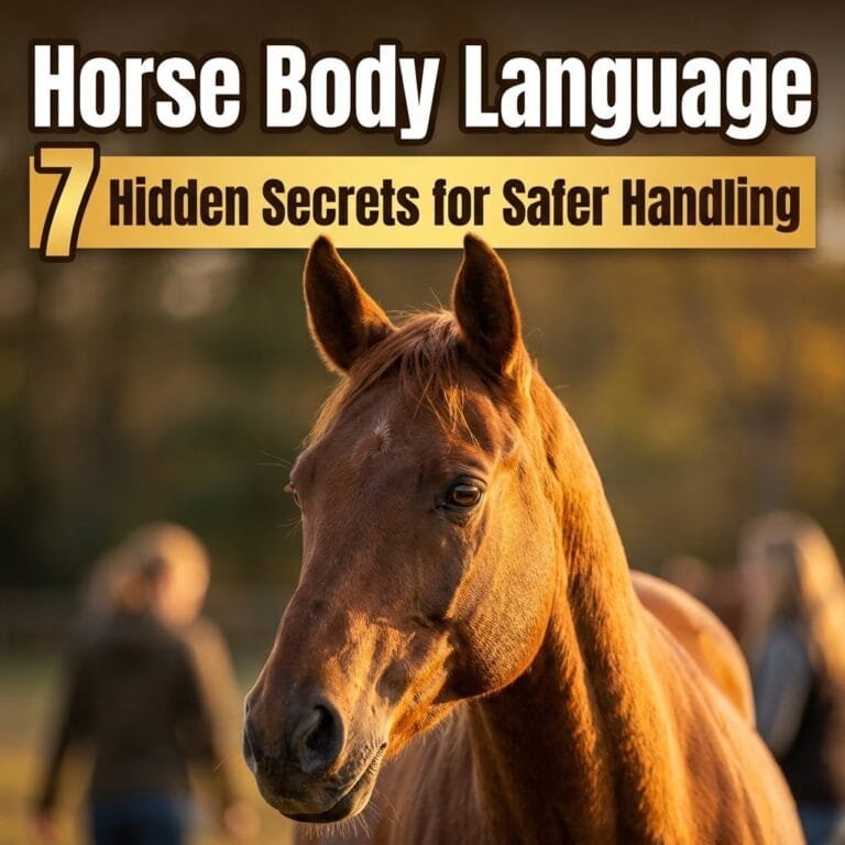 Horse body language: a chestnut horse with ears pricked forward and a calm eye in golden light
