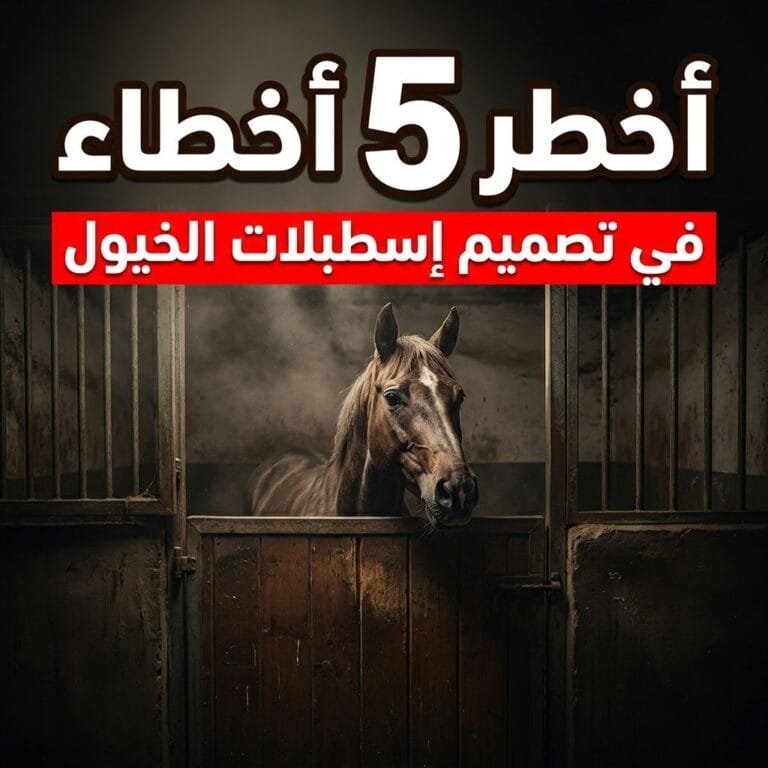 أخطاء تصميم إسطبلات الخيول: حصان يطل من باب إسطبل ضيق مظلم مليء بالغبار