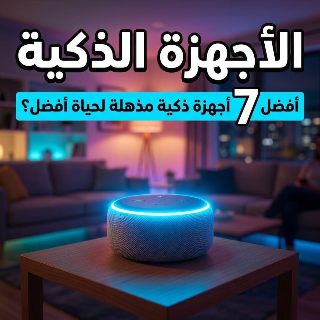 الأجهزة الذكية: مكبر صوت ذكي مضيء في غرفة معيشة حديثة