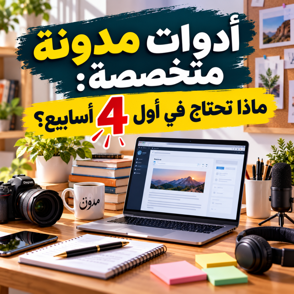 أدوات مدونة متخصصة: ماذا تحتاج في أول 4 أسابيع؟