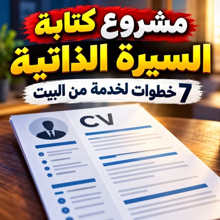 مشروع كتابة السيرة الذاتية: ورقة سيرة ذاتية على مكتب خشبي