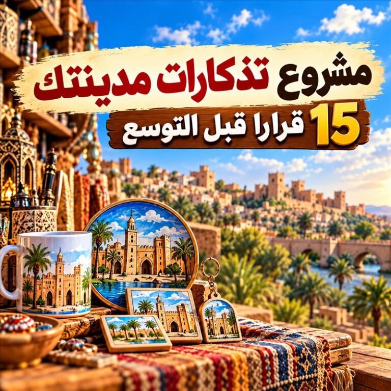 مشروع تذكارات مدينتك مع منتجات تذكارية محلية في صورة مربعة