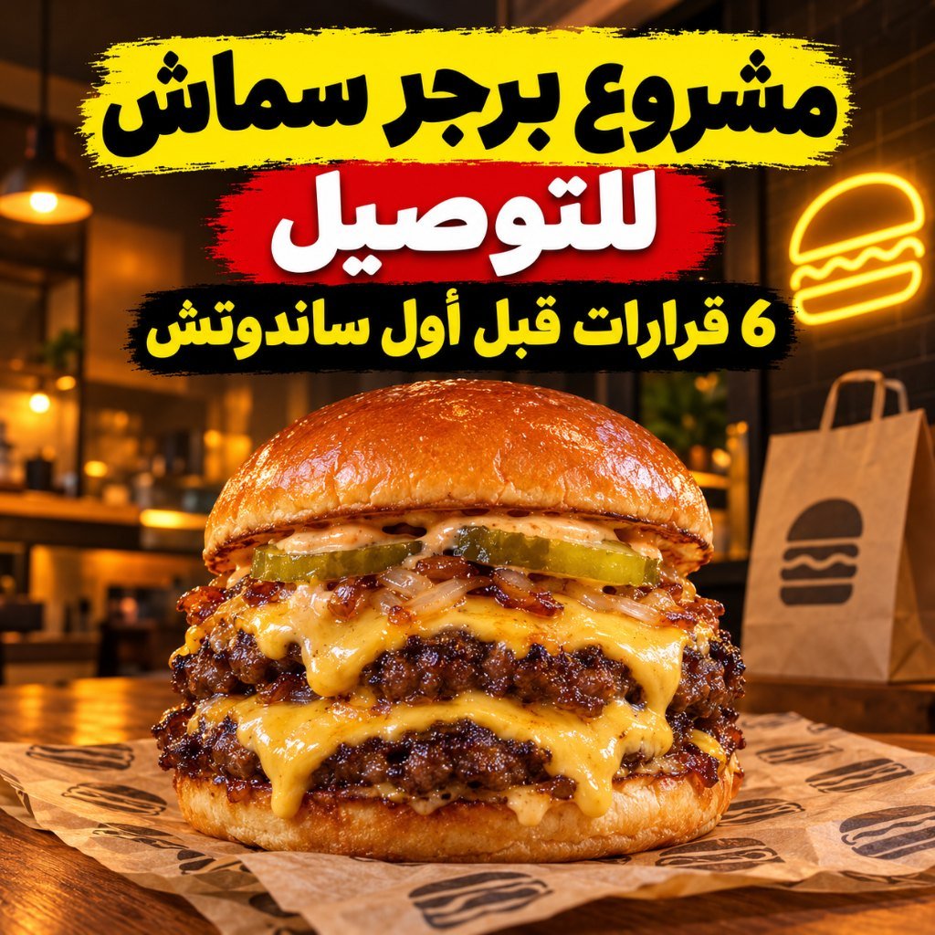 مشروع برجر سماش للتوصيل: 6 قرارات قبل أول ساندوتش