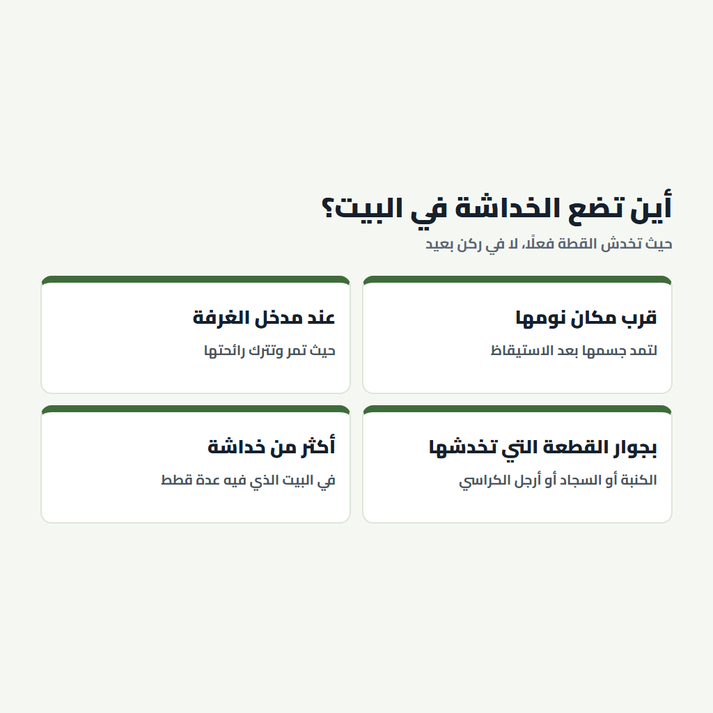 أين تضع خداشة قطط في البيت