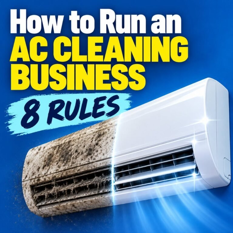How to run an AC cleaning business: split unit half dusty, half clean