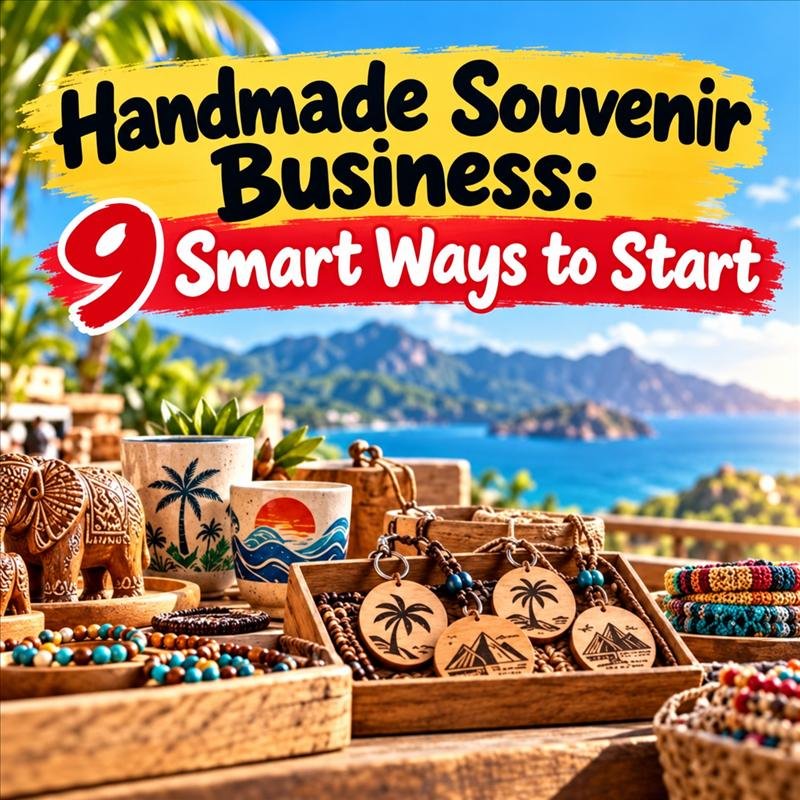 Handmade souvenir business with local travel keepsakes in a square featured image