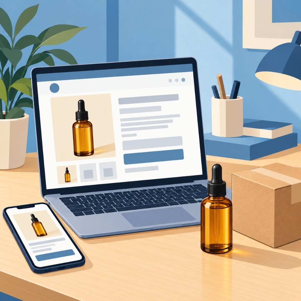 Online listing and parcel for a hair oil business launch