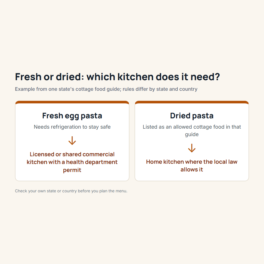 Which kitchen a fresh pasta business needs for fresh or dried pasta