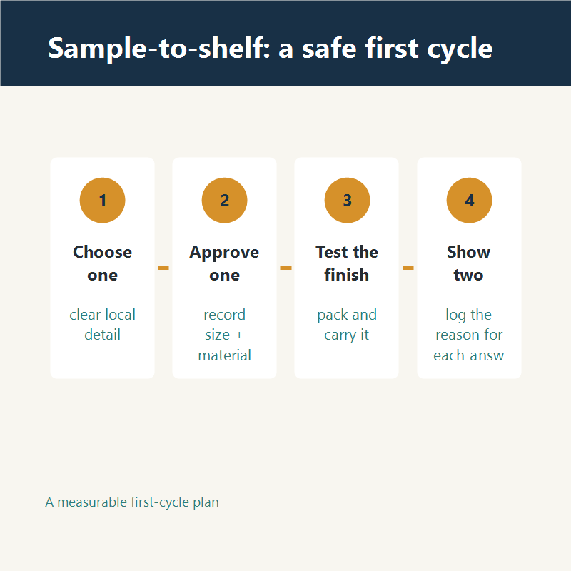 Handmade souvenir business first-cycle process from sample to shelf